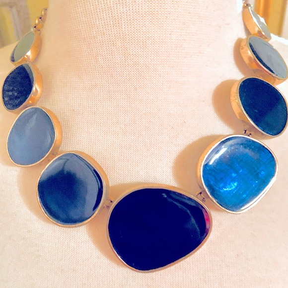 J. Crew blue and gold tone necklace. Great condition. - Picture 2 of 2